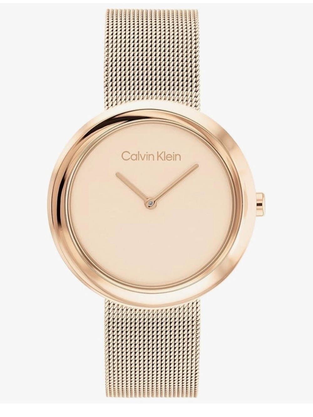 Calvin Klein Rose Gold Minimalist Mesh Watch 34mm NWOT